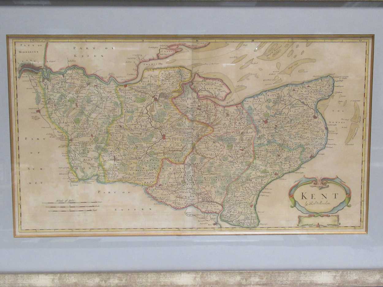 Lot 359 - Robert Morden, Kent, hand coloured engraved...