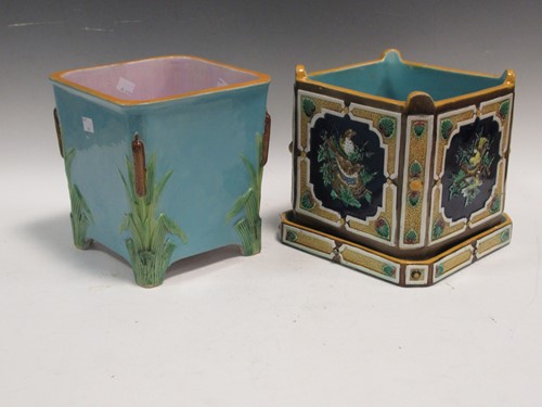 Lot 20 - Two Minton majolica jardinieres, largest 23 x...