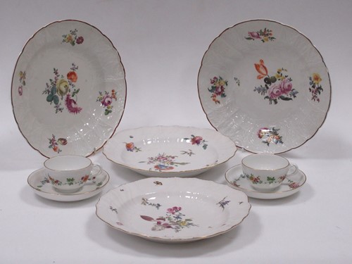 Lot 11 - Four 18th century Meissen plates and two...