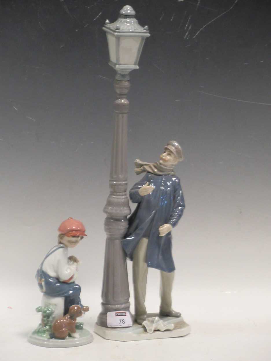 Lot 78 - A Lladro figure of a lamplighter 46cm high and...