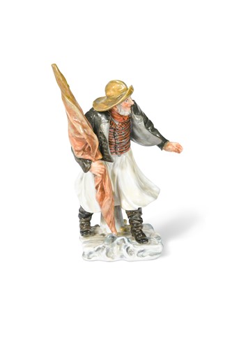 Lot 419 - A Meissen model of a fisherman