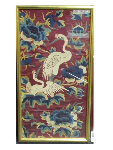 Lot 139 - A large Chinese 19th century embroidery...
