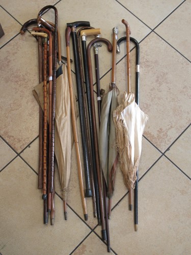 Lot 162 - 6 silver mounted walking sticks, together with...