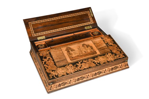 Lot 399 - A Tunbridgeware writing slope