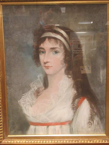 Lot 383 - Victorian maple framed coloured mezzotint...