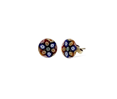 Lot 8 - Paul Ysart, a pair of millefiori glass ear studs, circa 1970