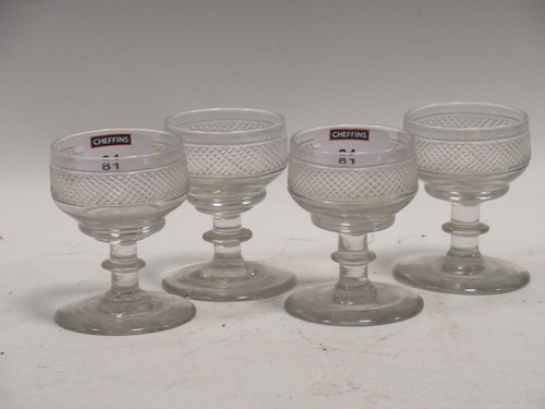 Lot 81 - A set of four Regency small cut glasses (4)