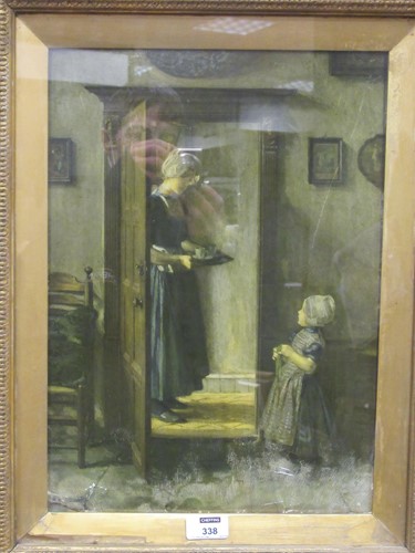 Lot 338 - Genre scene oleograph