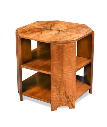 Lot 141 - A good Art Deco walnut book table in the manner of Heal's, circa 1930