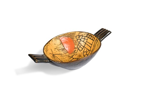 Lot 45 - John Maltby (British, 1936-2020), a two-handled stoneware bowl