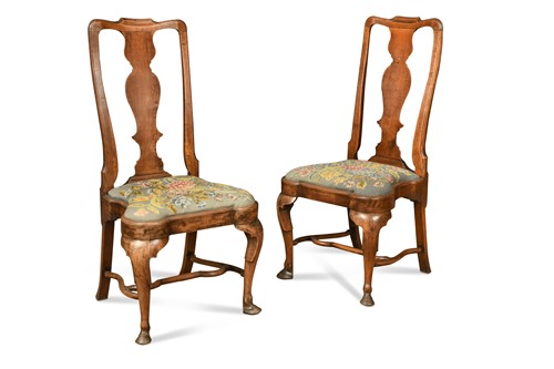 Lot 206 - A pair of George I dining chairs