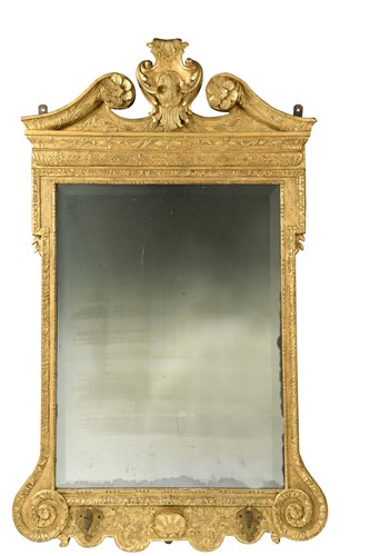 Lot 312 - A George I giltwood wall mirror