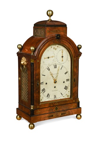 Lot 234 - A Regency mahogany and brass inlaid bracket clock