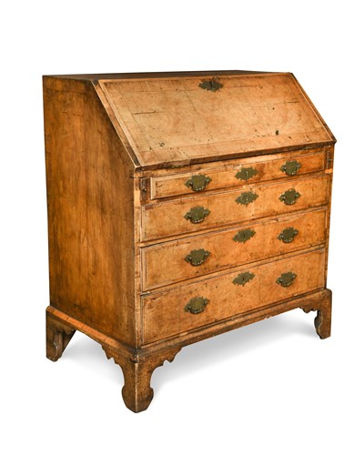 Lot 209 - A George I walnut and feather banded bureau