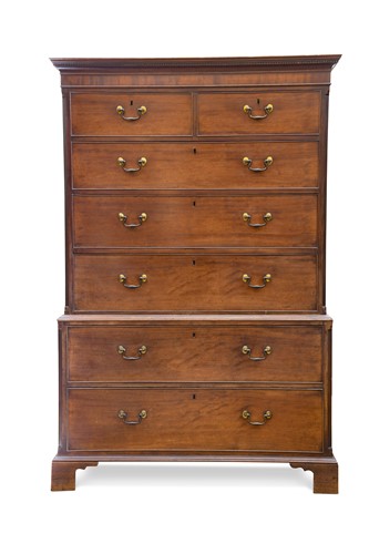 Lot 278 - A George III mahogany chest-on-chest