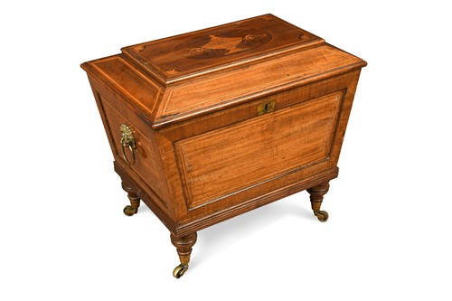 Lot 498 - A Regency inlaid mahogany sarcophagus shaped cellarette