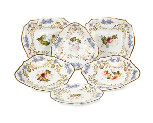 Lot 243 - An English porcelain dessert service, 19th century