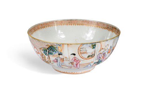 Lot 216 - A large Chinese punch bowl, Qing Dynasty, (1736-95)