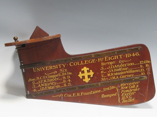 Lot 45 - A presentation rudder from 1946, University...