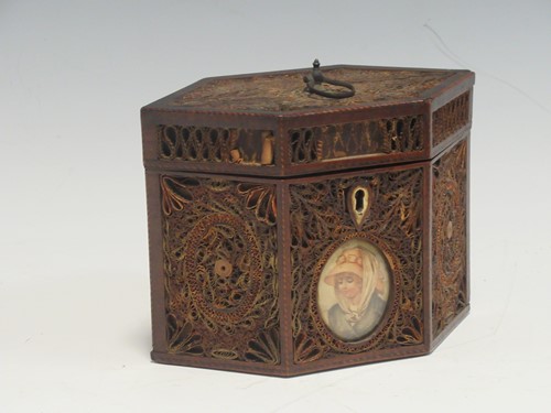 Lot 77 - A George III rolled paper tea caddy