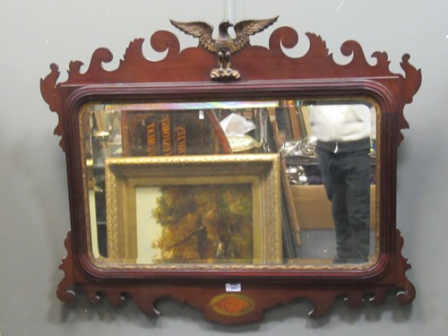 Lot 659 - A 19th century mahogany fret framed wall...