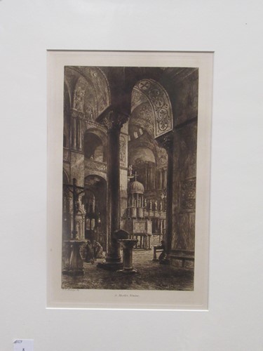 Lot 382 - A collection of five architectural prints; to...