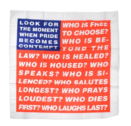 Lot 83 - Barbara Kruger (American 1945-), Untitled (Flag) Bandana, 2020