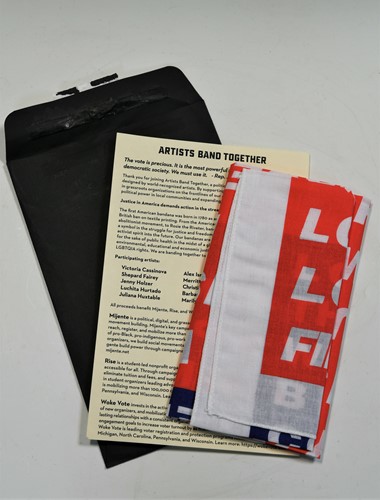 Lot 83 - Barbara Kruger (American 1945-), Untitled (Flag) Bandana, 2020