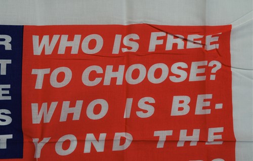 Lot 83 - Barbara Kruger (American 1945-), Untitled (Flag) Bandana, 2020