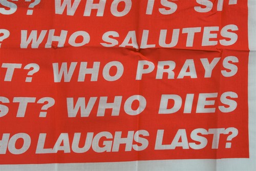 Lot 83 - Barbara Kruger (American 1945-), Untitled (Flag) Bandana, 2020