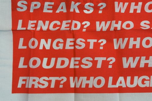 Lot 83 - Barbara Kruger (American 1945-), Untitled (Flag) Bandana, 2020