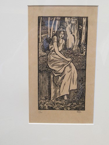 Lot 558 - Lucian Pissaro (1863-1944) Woodland Girl...