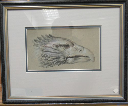 Lot 326 - Study of a cockerel's and an eagle's head,...