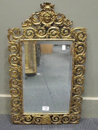Lot 662 - An early 20th century pierced gilt framed wall...