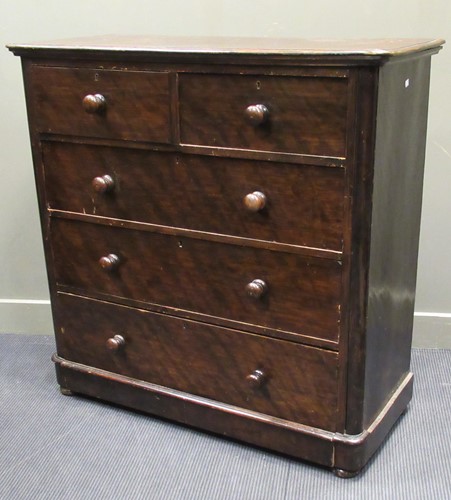 Lot 550 - A Victorian mahogany chest of drawers, 118 x...