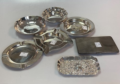 Lot 212 - Six silver dishes/ashtrays and a silver...