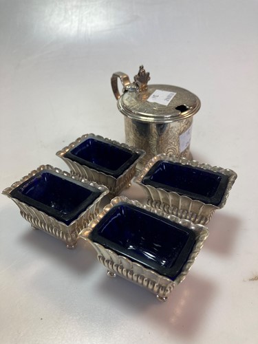 Lot 258 - Four silver salts and a sliver mustard, all...