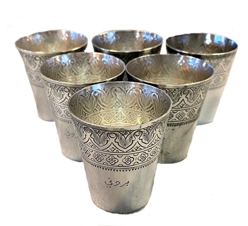 Lot 375 - A set of 6 continental metalwares stacking shot cups