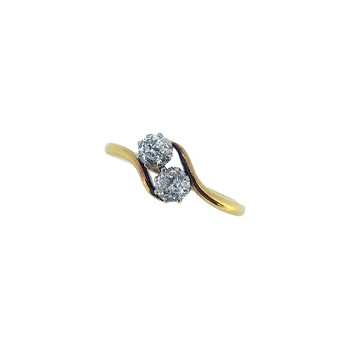 Lot 116 - An early 20th century two stone diamond ring