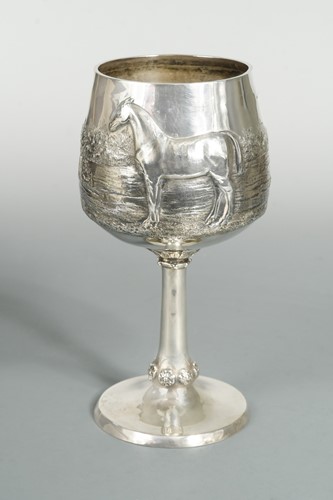 Lot 523 - A Victorian silver oversized goblet