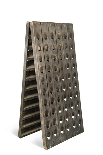 Lot 526 - A French 120 bottle Champagne riddling rack