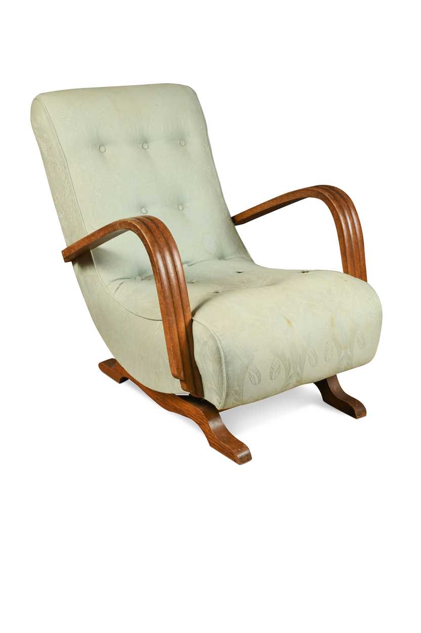 Lot 140 - An Art Deco oak rocking chair, circa 1930