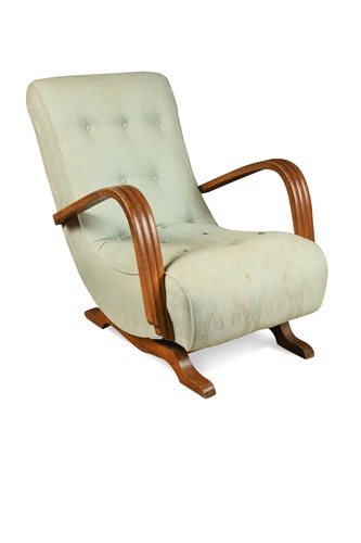 Lot 140 - An Art Deco oak rocking chair, circa 1930