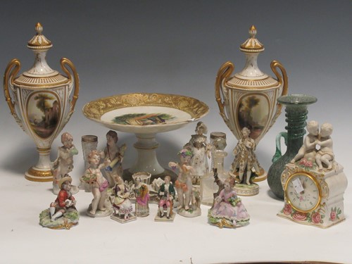 Lot 127 - Pair Worcester porcelain vases and covers...