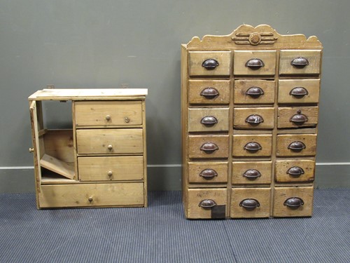 Lot 533 - Stripped pine set of drawers and another 57 x...