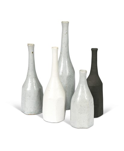 Lot 59 - Akiko Hirai (Japanese, born 1970), five 'Morandi' bottle vases
