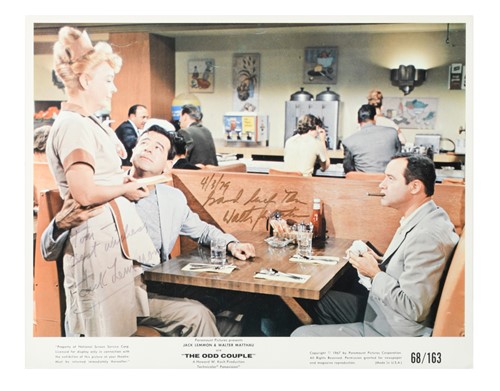 Lot 199 - The Odd Couple, 1968, signed by Jack Lemmon and Walter Matthau