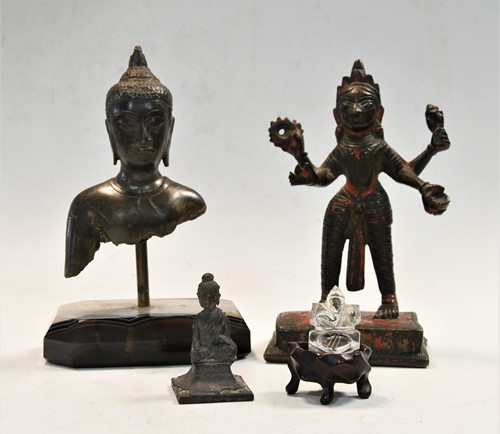 Lot 183 - An Indian Hindu bronze standing figure of Lakshmi, 19th century