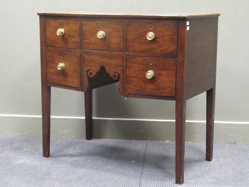 Lot 517 - A 19th century mahogany bow front sideboard...