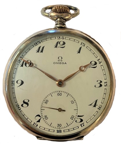Lot 245 - Omega - A Swiss silver open faced pocket watch